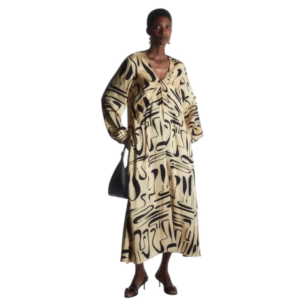 COS Swirl-Print Satin Midi Dress 6